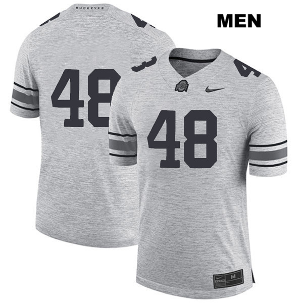 Ohio State Buckeyes Men's Logan Hittle #48 Gray Authentic Nike No Name College NCAA Stitched Football Jersey VQ19J84RZ